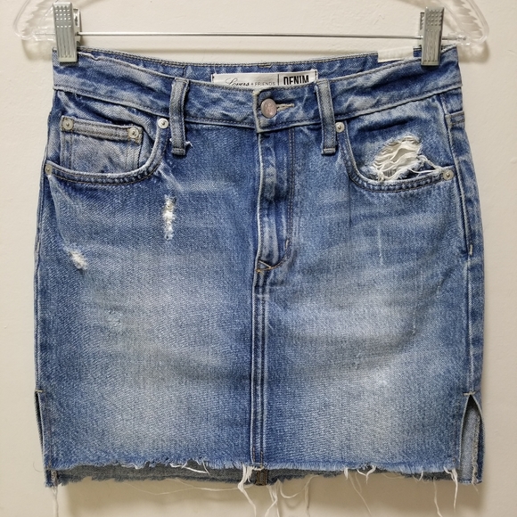 Lovers Friends Mini Skirt Elijah Cut Out Denim 26 - Picture 16 of 16